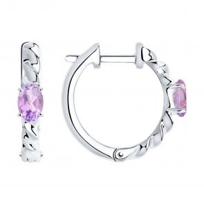 Серебряные серьги SOKOLOV с аметистом 92022282 фото