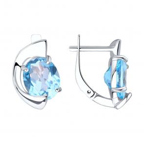 Серебряные серьги SOKOLOV с топазом 92022332 фото