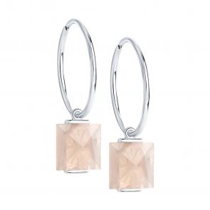 Серебряные серьги-трансформеры SOKOLOV с кварцем 92022342 фото