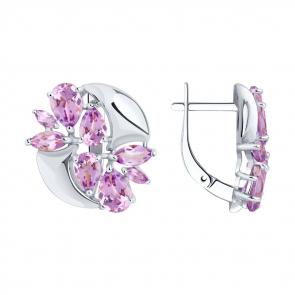Серебряные серьги SOKOLOV с аметистом 92022349 фото