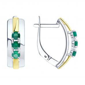 Серебряные серьги SOKOLOV с агатом 92022364 фото