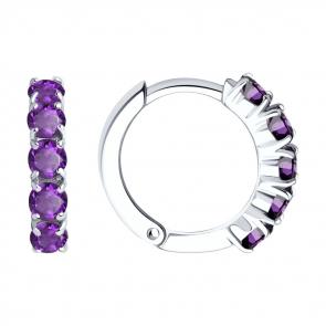 Серебряные серьги SOKOLOV с аметистом 92022408 фото