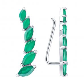 Серебряные серьги SOKOLOV с агатом 92022457 фото