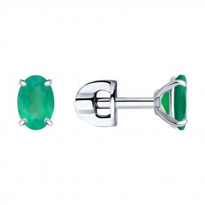 Серебряные серьги SOKOLOV с агатом 92022499 фото