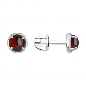 Серебряные серьги SOKOLOV с гранатом 92022561 фото
