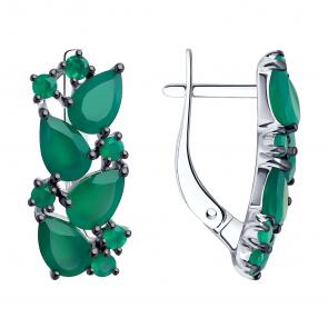 Серебряные серьги SOKOLOV с агатом 92022763 фото