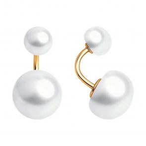 Серьги из золочёного серебра SOKOLOV с жемчугом 92022829 фото