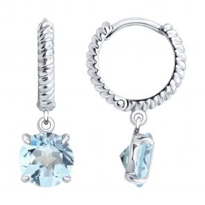 Серебряные серьги SOKOLOV с топазом 92022928-91 фото