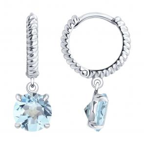 Серебряные серьги SOKOLOV с топазом 92022928 фото