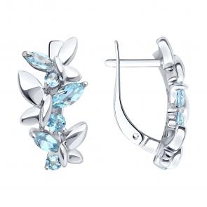 Серебряные серьги SOKOLOV с топазом 92022930 фото