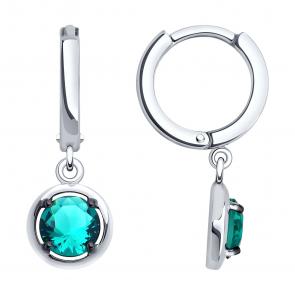 Серебряные серьги SOKOLOV с турмалином 92023029 фото