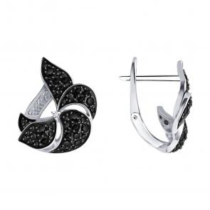 Серебряные серьги SOKOLOV с фианитом и шпинелью 92023132 фото