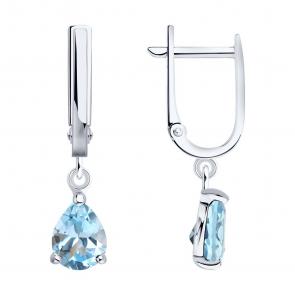 Серебряные серьги SOKOLOV с топазом 92023150 фото