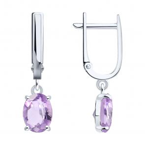 Серебряные серьги SOKOLOV с аметистом 92023162 фото