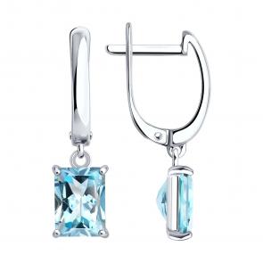 Серебряные серьги SOKOLOV с топазом 92023187 фото