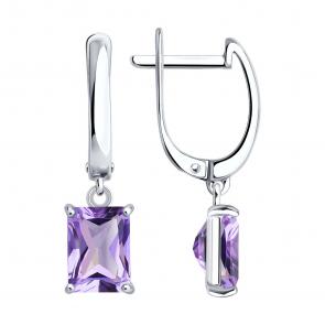 Серебряные серьги SOKOLOV с аметистом 92023188 фото