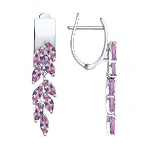 Серебряные серьги SOKOLOV с аметистом 92025251 фото