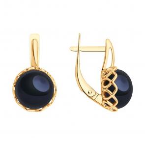 Серьги из золочёного серебра SOKOLOV с жемчугом 92025252 фото