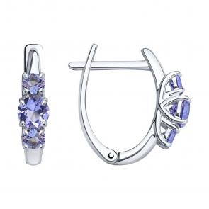 Серебряные серьги SOKOLOV с танзанитом 92025268 фото