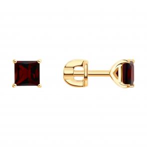 Серьги из золочёного серебра SOKOLOV с гранатом 92025320 фото