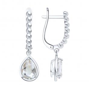 Серебряные серьги SOKOLOV с горным хрусталём 92025330 фото