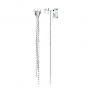 Серебряные серьги SOKOLOV с горным хрусталём 92025349 фото