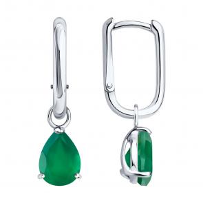 Серебряные серьги SOKOLOV с агатом 92025370 фото