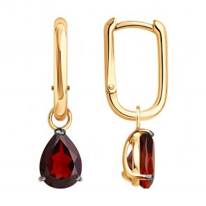 Серебряные серьги SOKOLOV с гранатом 92025372 фото