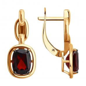 Серебряные серьги SOKOLOV с гранатом 92025381 фото