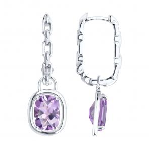 Серебряные серьги SOKOLOV с аметистом 92025384 фото
