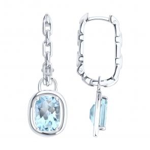 Серебряные серьги SOKOLOV с топазом 92025385 фото