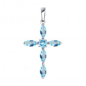 Серебряная подвеска SOKOLOV с топазом 92030508-91 фото