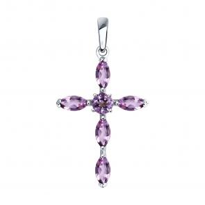 Серебряная подвеска SOKOLOV с аметистом 92030509 фото