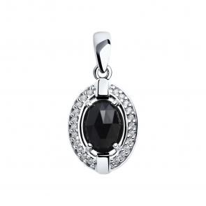 Серебряная подвеска SOKOLOV с фианитом и агатом 92030567 фото