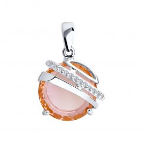 Серебряная подвеска SOKOLOV с ситаллом цвета Морганит 92030573 фото