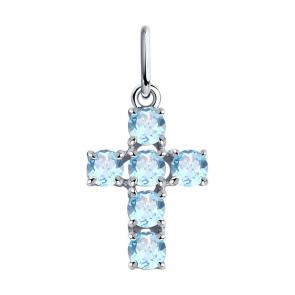 Серебряная подвеска SOKOLOV с топазом 92030714-91 фото