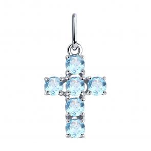 Серебряная подвеска SOKOLOV с топазом 92030714 фото