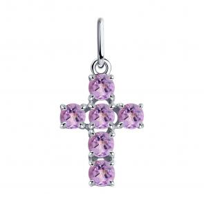 Серебряная подвеска SOKOLOV с аметистом 92030716 фото