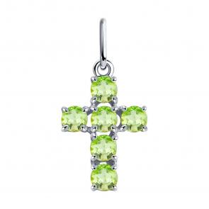 Серебряная подвеска SOKOLOV с хризолитом 92030717-91 фото