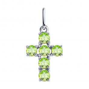 Серебряная подвеска SOKOLOV с хризолитом 92030717 фото