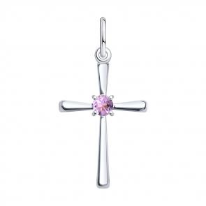 Серебряная подвеска SOKOLOV с аметистом 92030720 фото