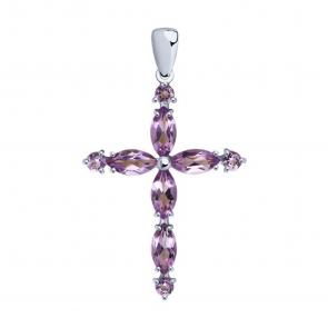 Серебряная подвеска SOKOLOV с аметистом 92030729 фото