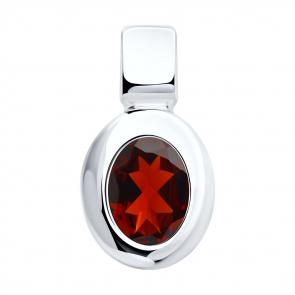 Серебряная подвеска SOKOLOV с гранатом 92030796 фото