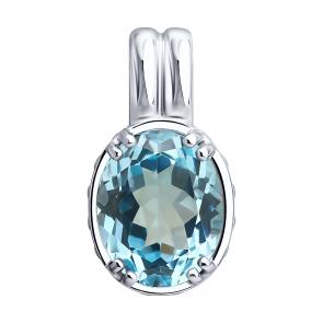 Серебряная подвеска SOKOLOV с топазом и фианитом 92030854 фото