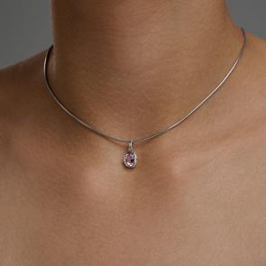 Серебряная подвеска SOKOLOV с фианитом и аметистом 92030865 фото