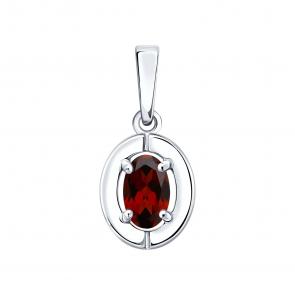 Серебряная подвеска SOKOLOV с гранатом 92030873 фото