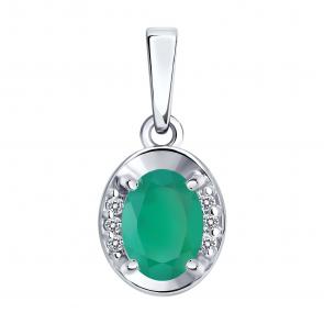 Серебряная подвеска SOKOLOV с фианитом и агатом 92030879 фото