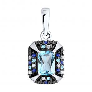 Серебряная подвеска SOKOLOV с топазом и фианитом 92030902 фото