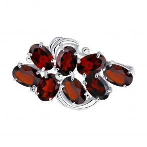 Серебряная брошь SOKOLOV с гранатом 92040030 фото