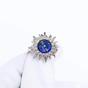 Серебряное кольцо Дарвин с янтарём 920401100ba-с фото